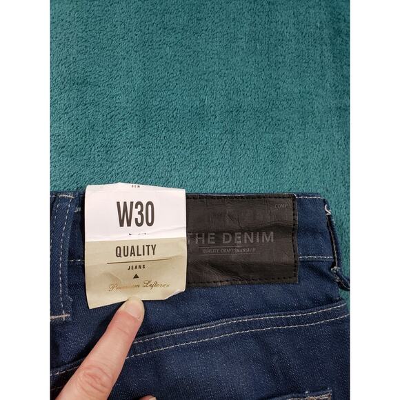 C&A Jeans Sz 28x28 Mens Blue Denim Stretch Pants Straight Button Closure NWT - Picture 12 of 13